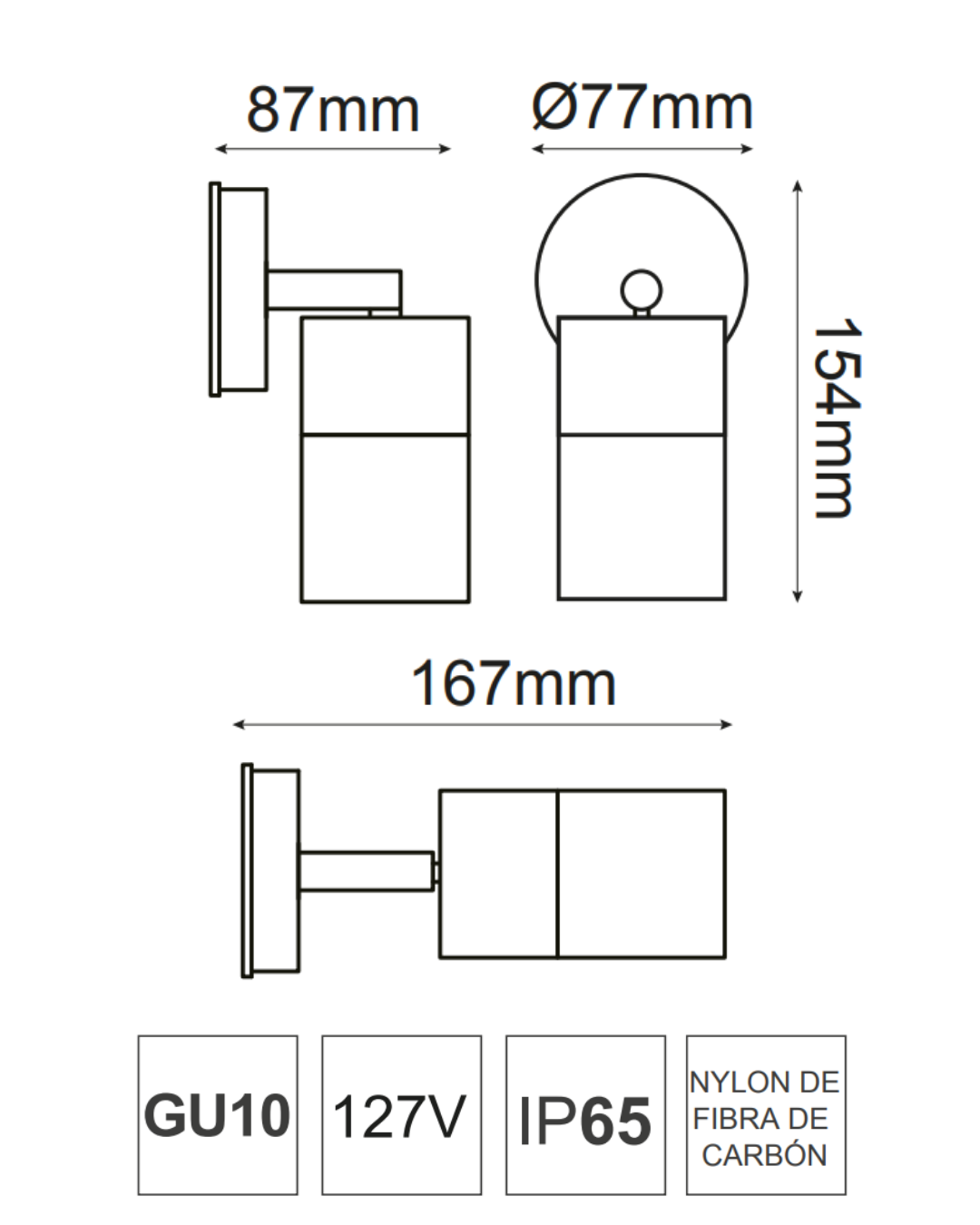 Luminaria de Pared VALI Blanco 1*GU10 IP65 – ASTROLED