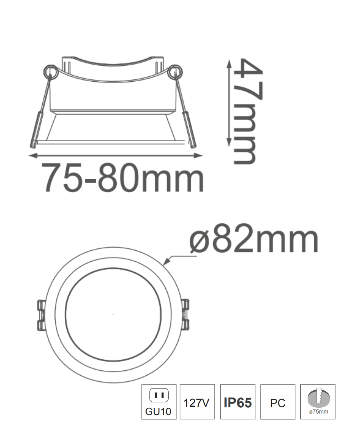 Empotrado Redondo GU10 LEO II Blanco IP65 – ASTROLED