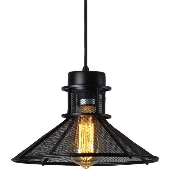 Lámpara Colgante IVY 1 Luz E27 Negro con Rejilla - Iluminación 2G