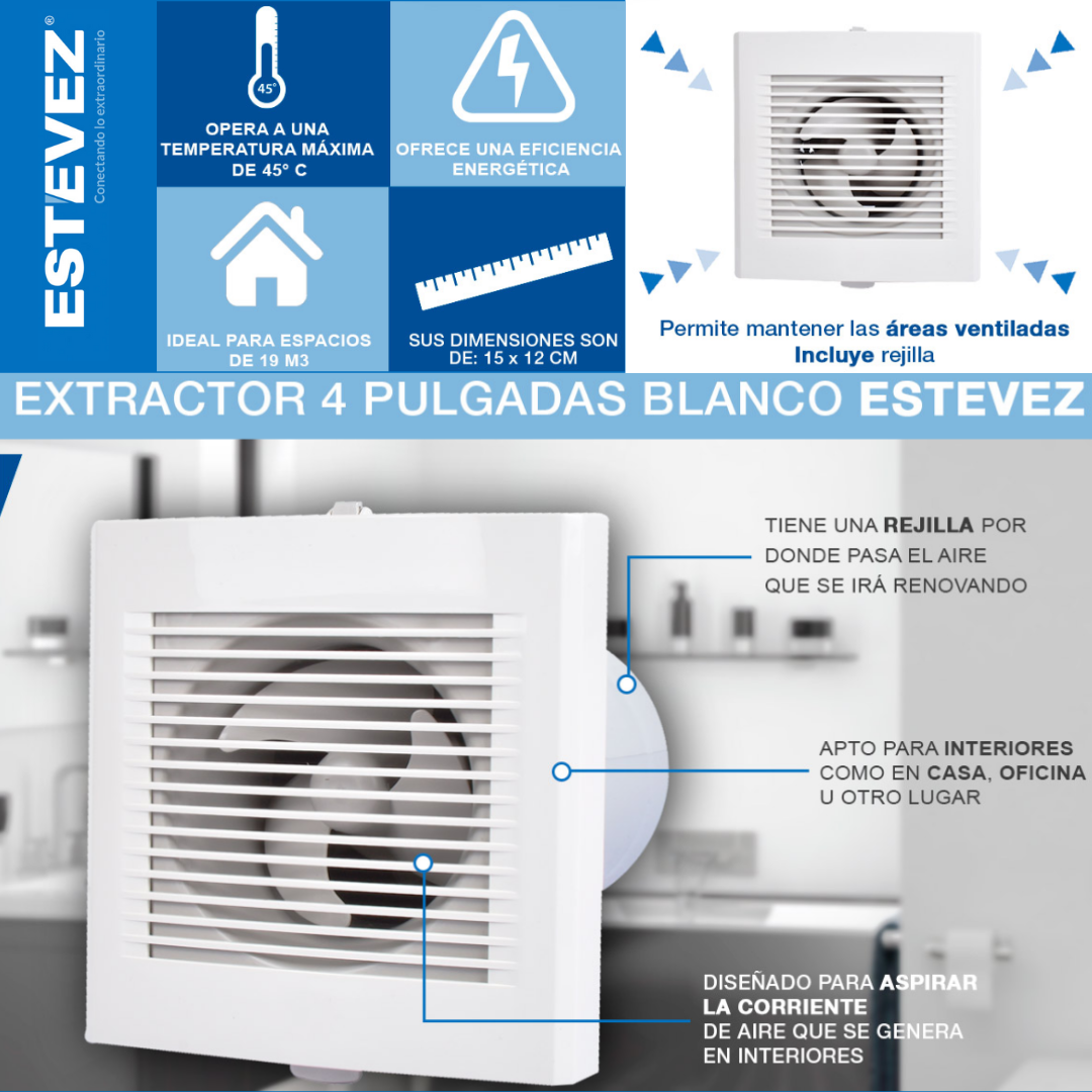 Extractor de Aire 4" Ultra-Silencioso – KDK Estévez