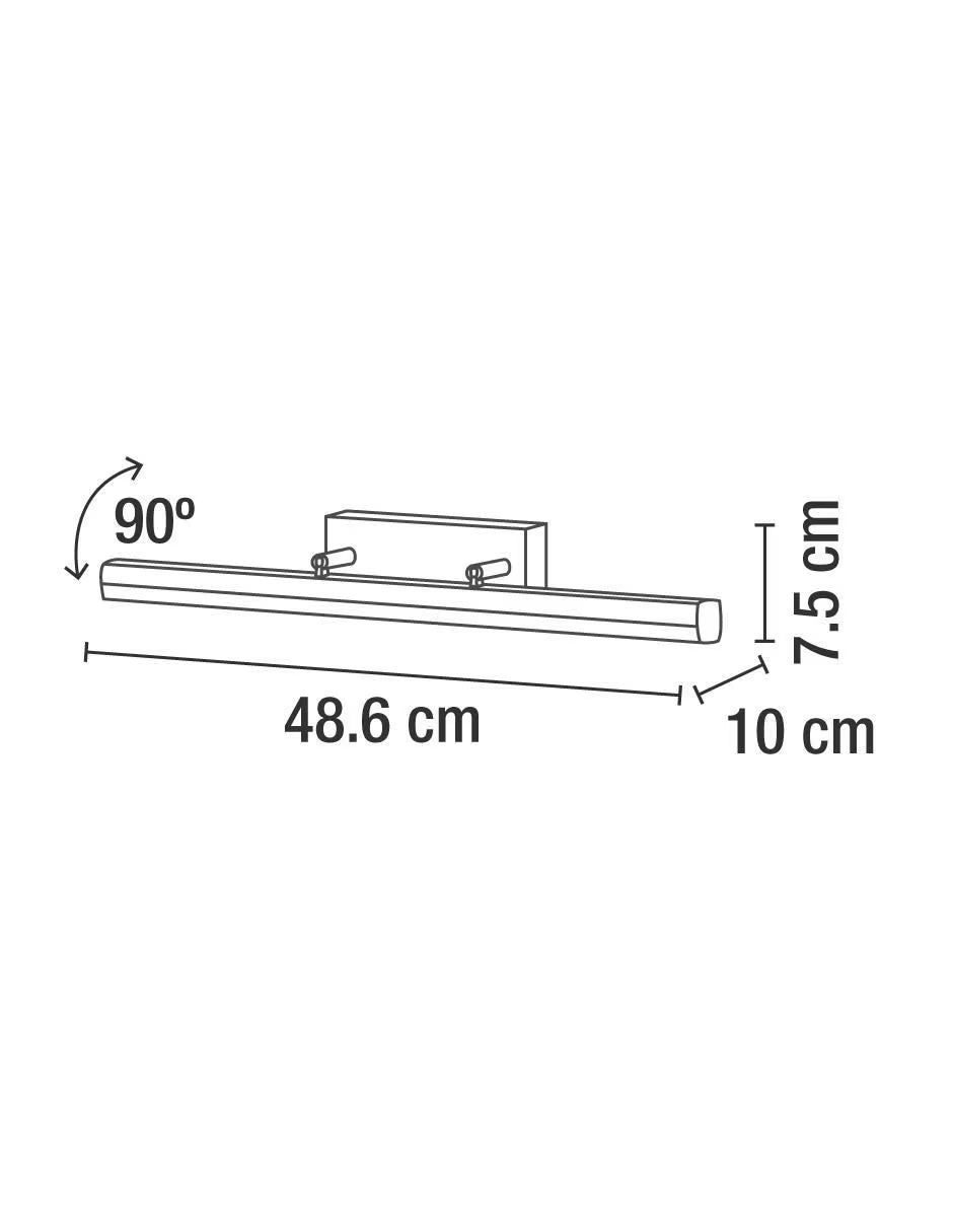 Lámpara LED de Muro Tipo Barra para Baño o Espejo Color Negro - CALUX