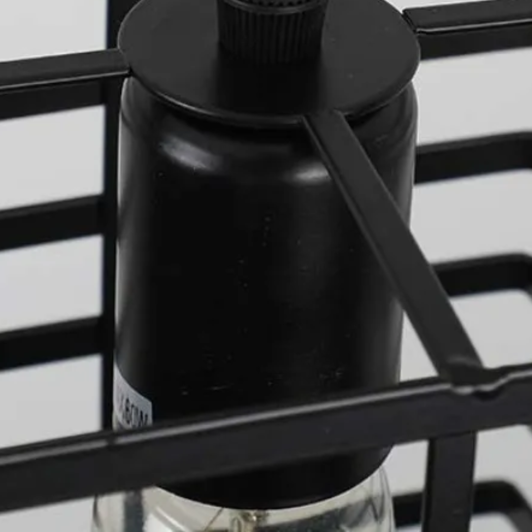Lámpara Colgante  Estilo Industrial Retro Negra Rejilla Cuadrada E27 para Interiores -  NGR