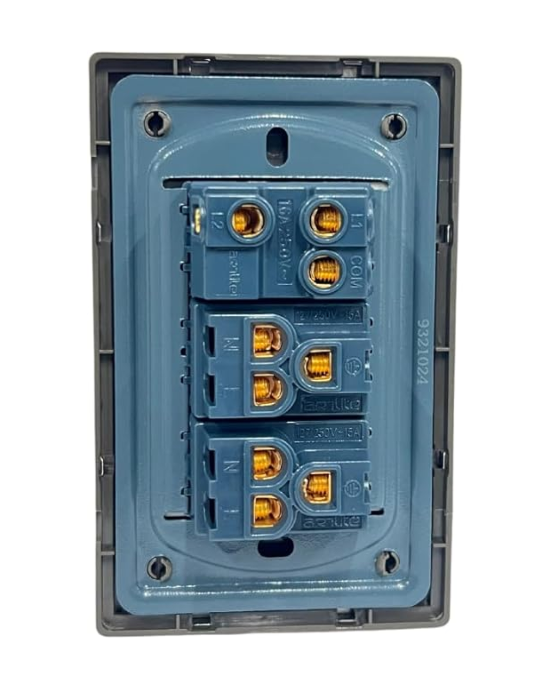 Placa con 2 Contactos y Apagador de 3 Vías (Escalera) Acero Inoxidable - ARTLITE