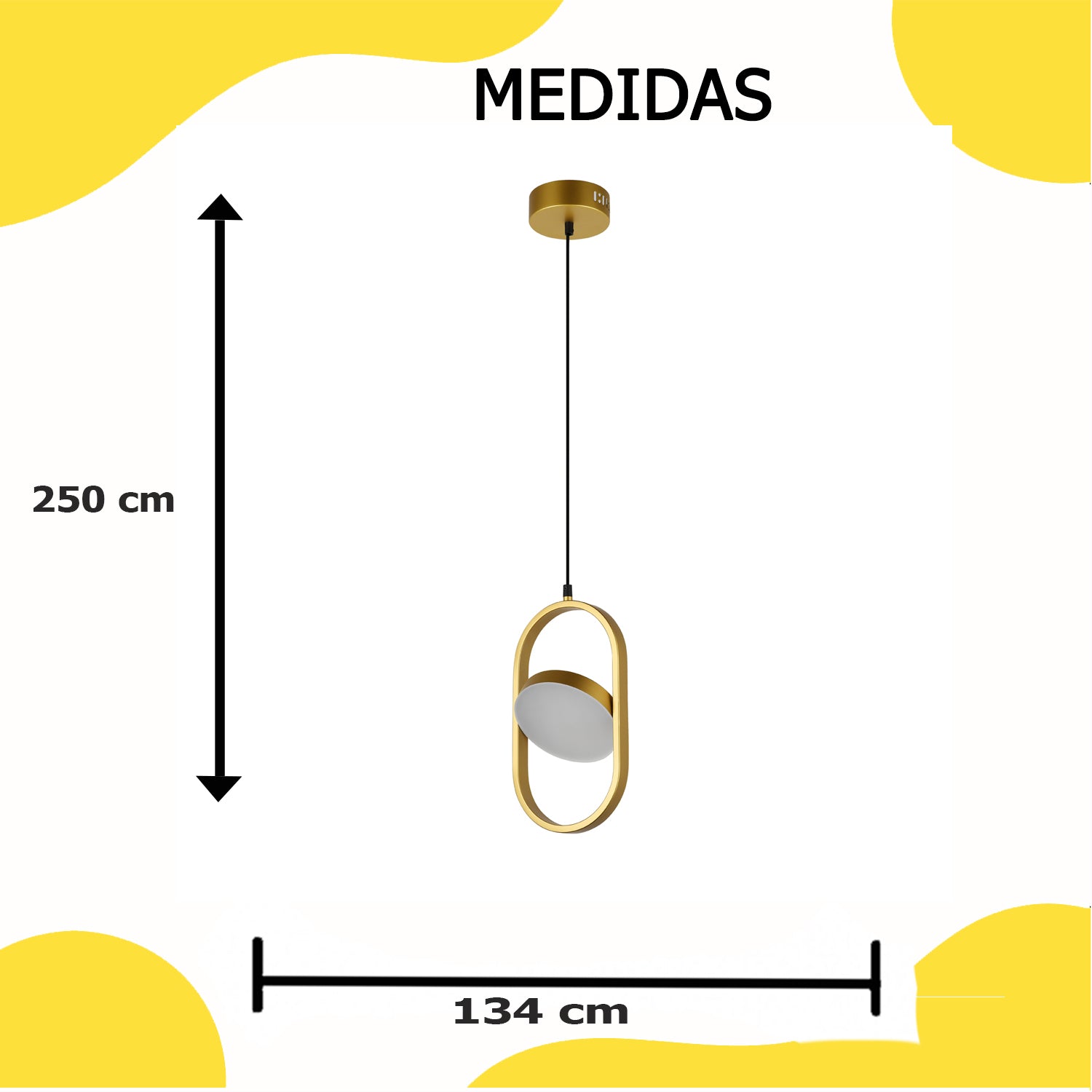 Lámpara LED Colgante Color Oro – 2G