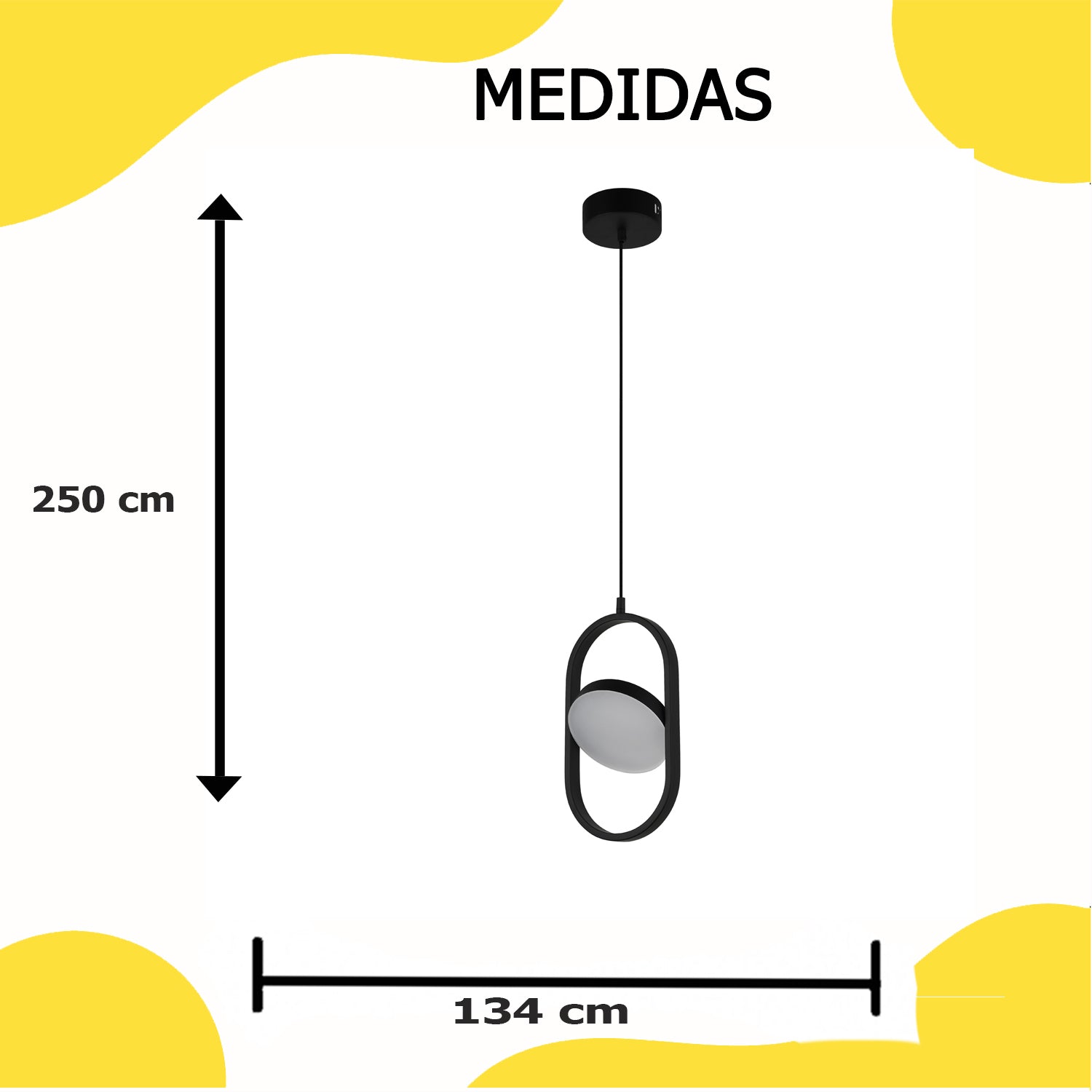 Lámpara LED Colgante Color Negro – 2G