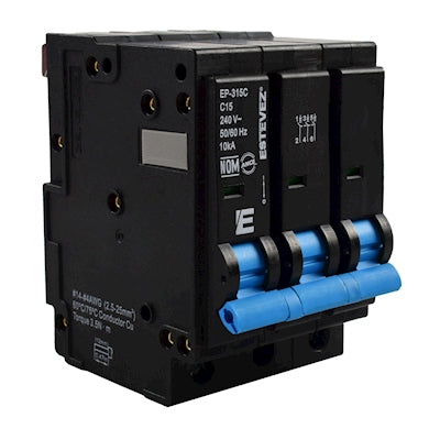 Interruptor Termomagnético de Pastilla Plug-In 3 Polos 15A Curva C - ESTEVEZ