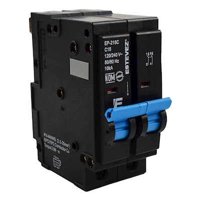 Interruptor Termomagnético de Pastilla Plug-In 2 Polos 15A Curva C - ESTEVEZ