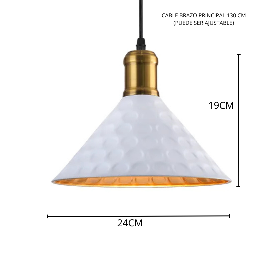 Lámpara Colgante de Techo Vintage Elegante y Moderna Blanco/Dorado - NGR