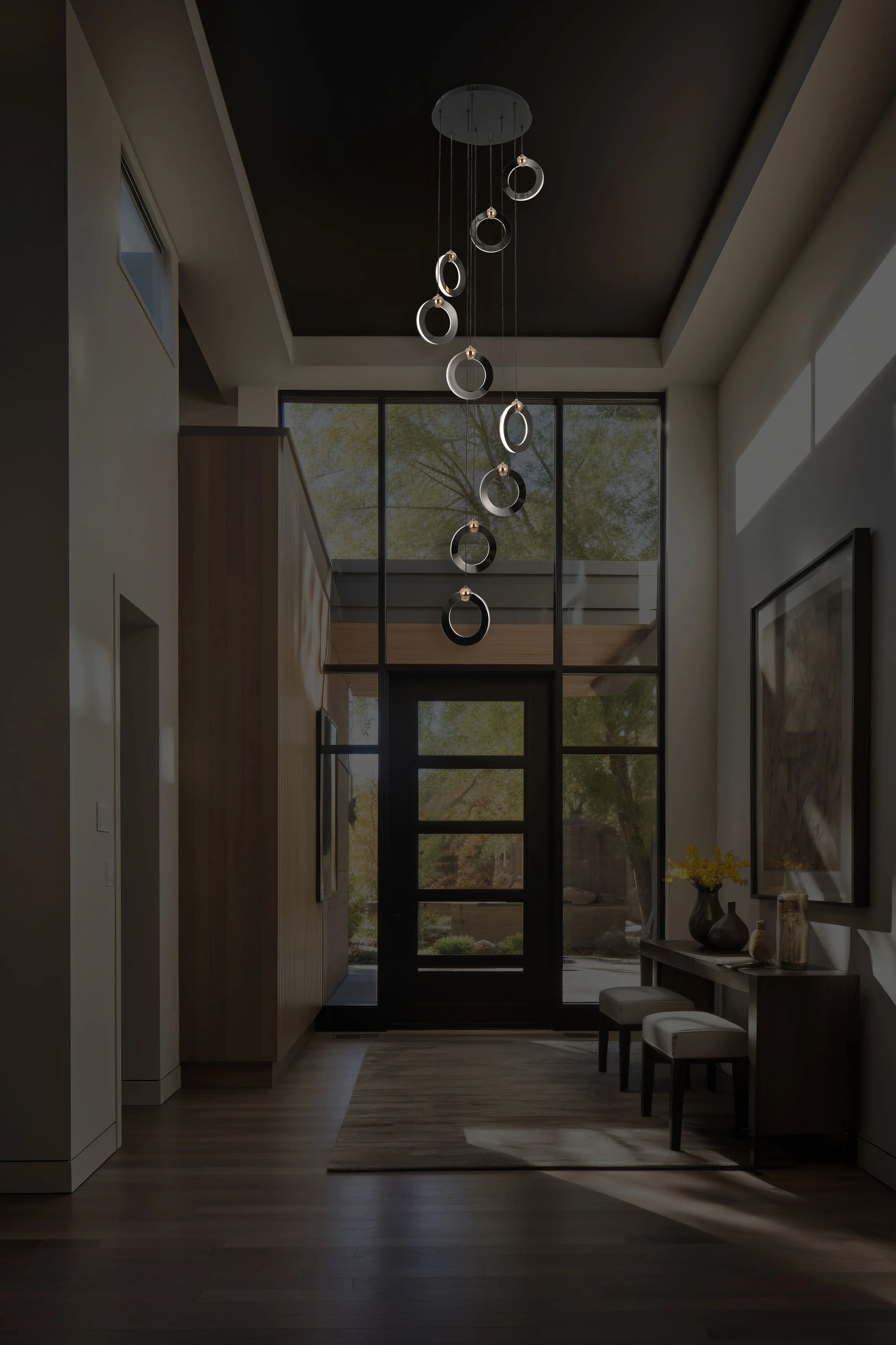 Lámpara Colgante LED 54W PERLE  9 Luces Dimeable 3000K/4000K/6000K  Control Remoto- STRATTO 2G