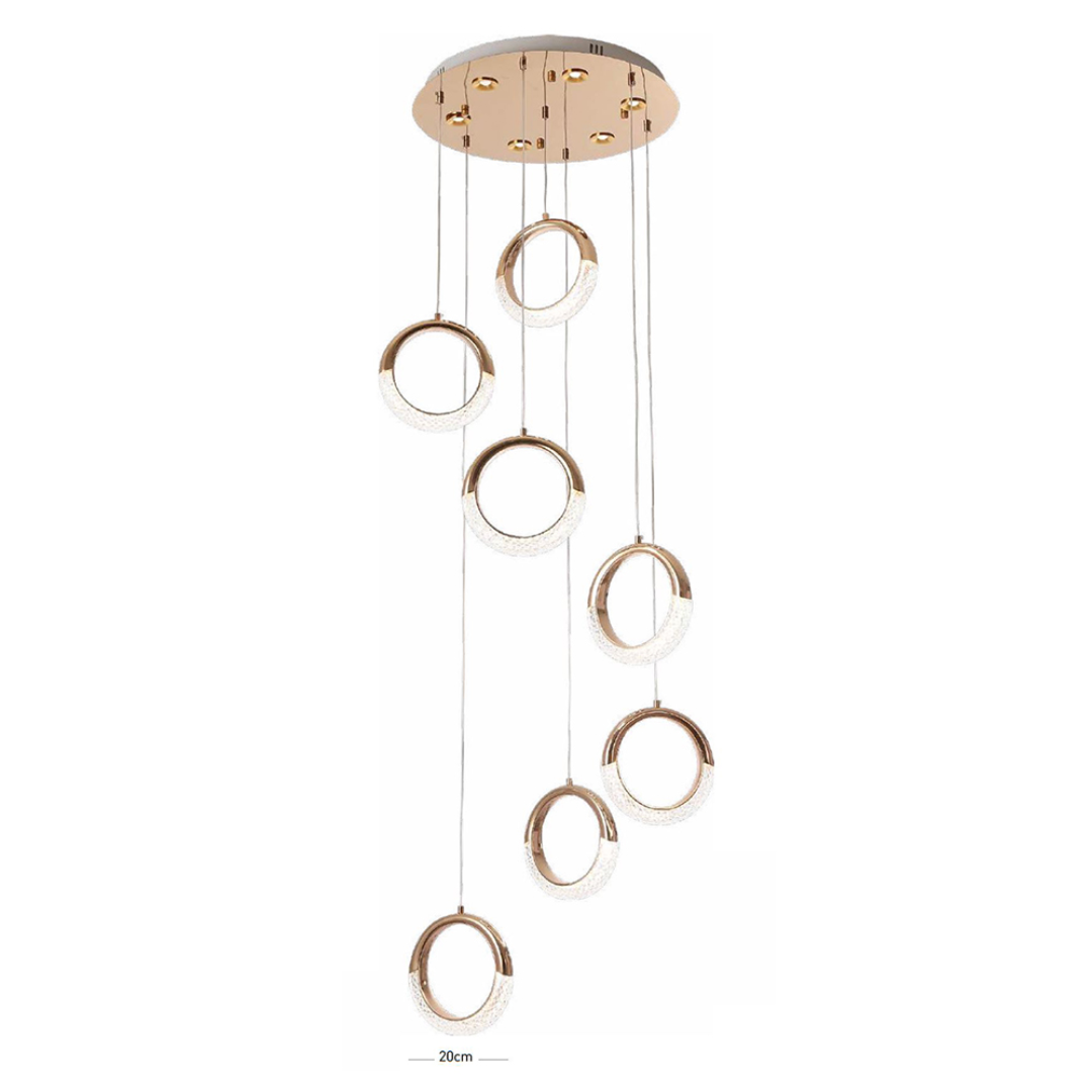 Lámpara LED Colgante Oro con Cristal 45W – 2G