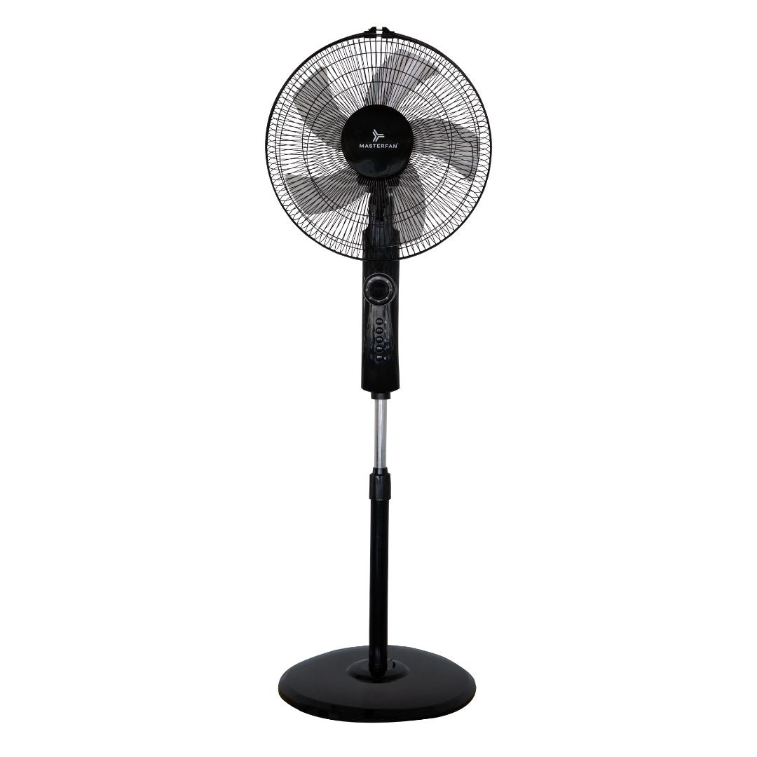 Ventilador de Pedestal Negro Ares 16" 5 Aspas – Masterfan