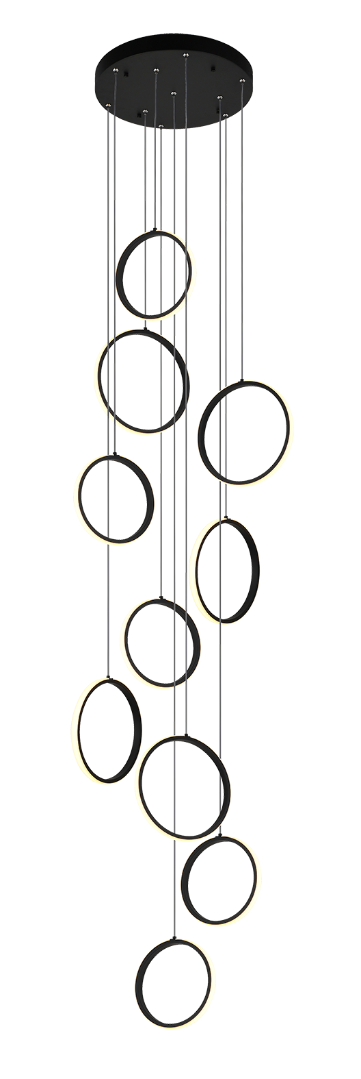 Lámpara Colgante Led 80W en Negro - 250 cm de Estilo Moderno.