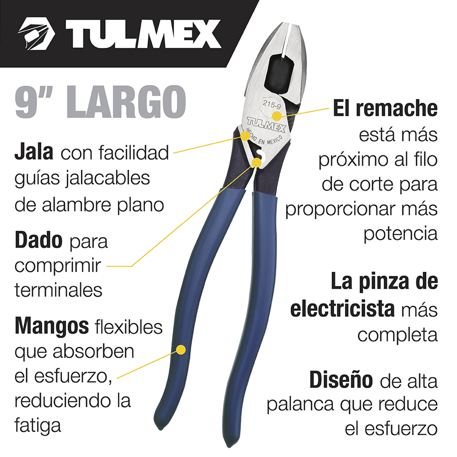 PINZAS ELECTRICAS CON JALA GUIAS Y PONCHA CONECTORES TULMEX