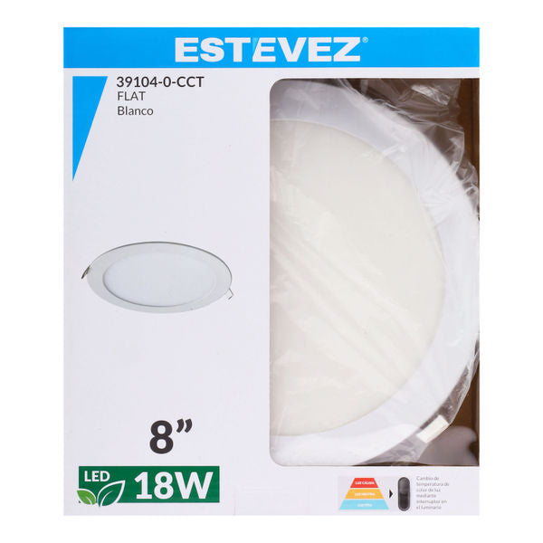 Lámpara LED Empotrable 18W 8" CCT (3000K-6500K) 110-277V - ESTEVEZ