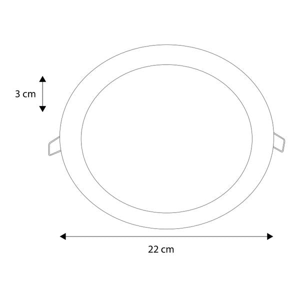 Lámpara LED Empotrable 18W 8" CCT (3000K-6500K) 110-277V - ESTEVEZ