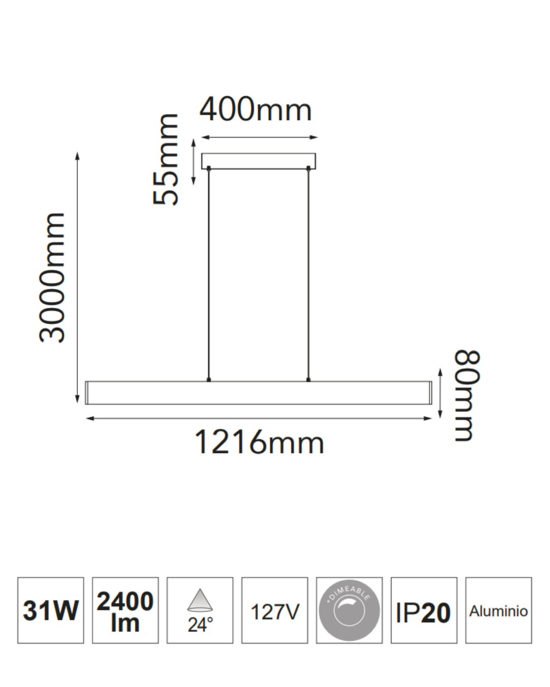 Lámpara de Techo LED ATLAS 31W CCT Switch - ASTROLED