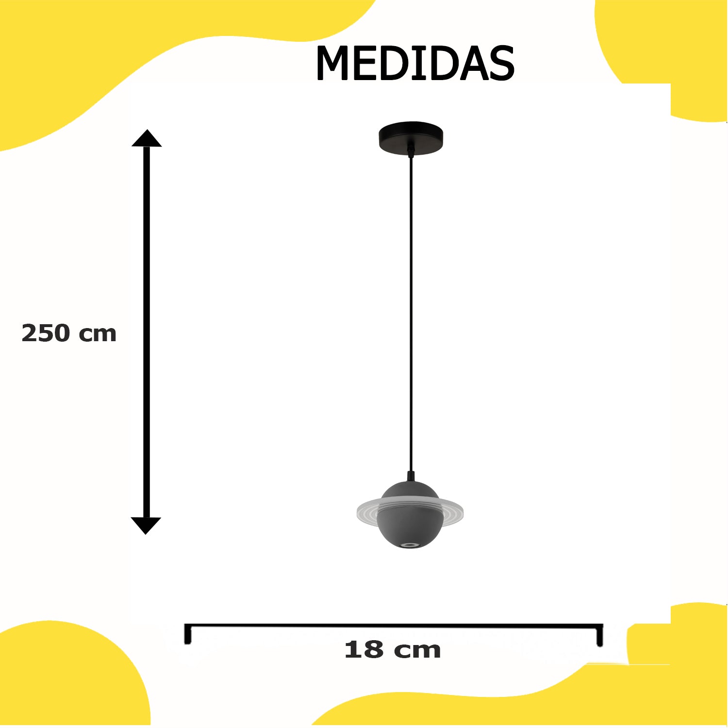 Lámpara Saturno LED Colgante Concreto 10W – 2G