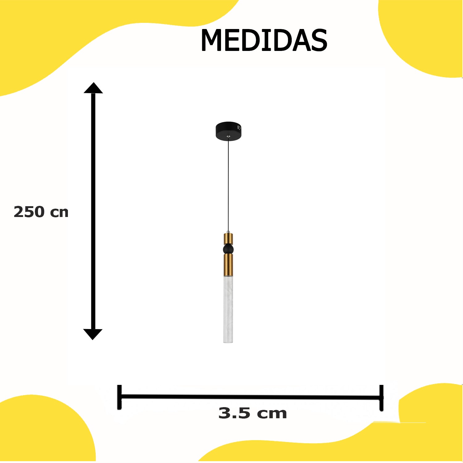 Lámpara LED Colgante 1 Luz Negro y Oro – 2G