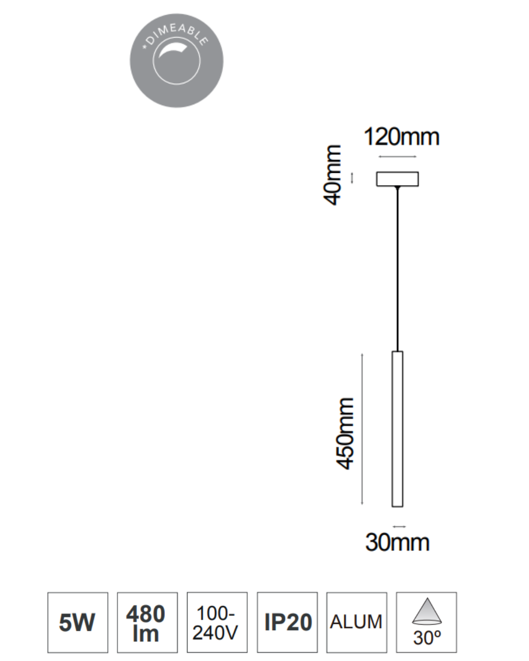 Lámpara de Techo LED SLIM 5W 3000K  Oro Cepillado - ASTROLED