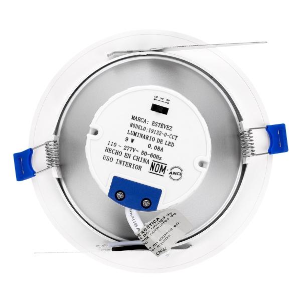 Lámpara LED Empotrable 12W Redonda Blanca - Luz Ajustable CCT 3000K-6500K Multivoltaje - ESTEVEZ