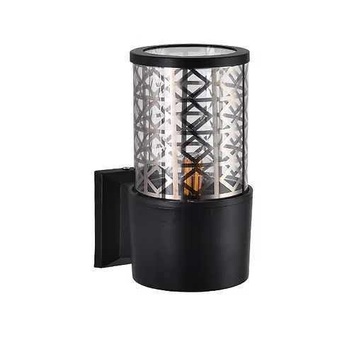 Lámpara Arbotante de Pared Decorativa de Aluminio y Vidrio Negro - NGR