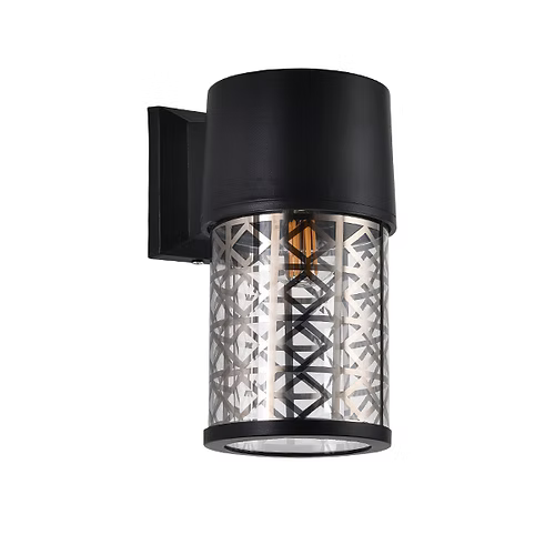 Lámpara Arbotante de Pared Decorativa de Aluminio y Vidrio Negro - NGR