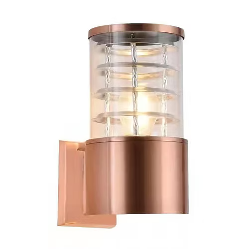 Lámpara Arbotante de Pared Exterior Decorativa de Aluminio y Cristal  Cobrizado - NGR