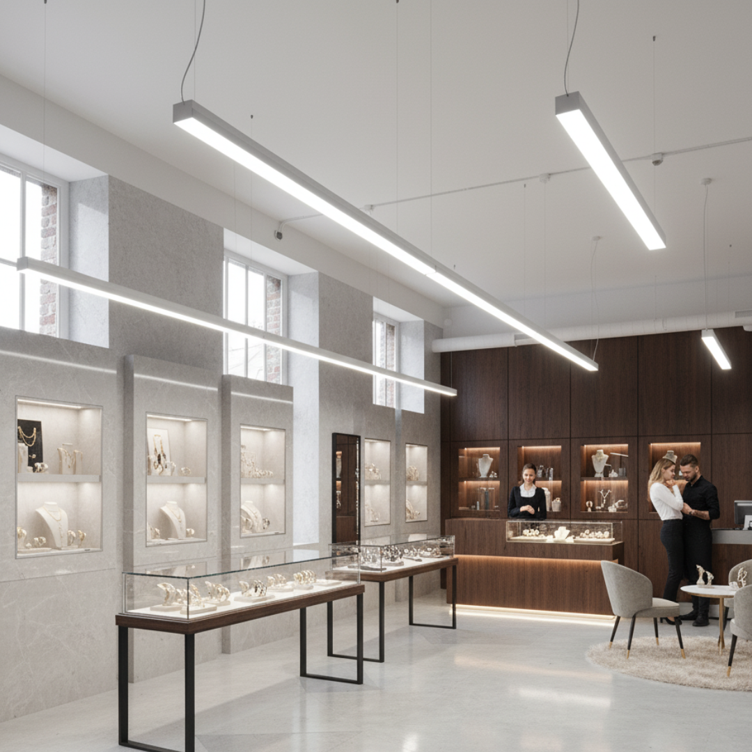 Luminaria Lineal LED Colgante 36W  LL36CCT/BL Blanca CCT  –  LUMMI