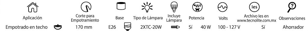 Lámpara LED Empotrable En Techo Oria Redonda 40W Satinado - TECNOLITE