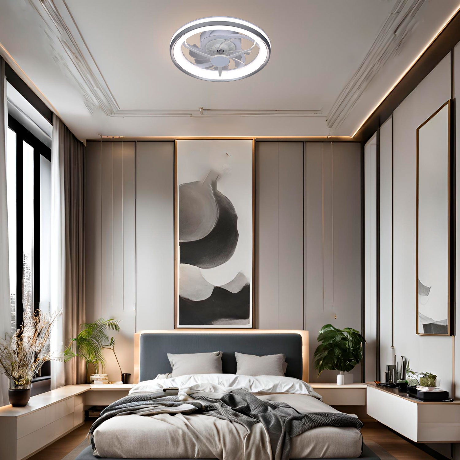 Ventilador de Techo LED 40W Blanco Diámetro 47cm – Comercial 2G