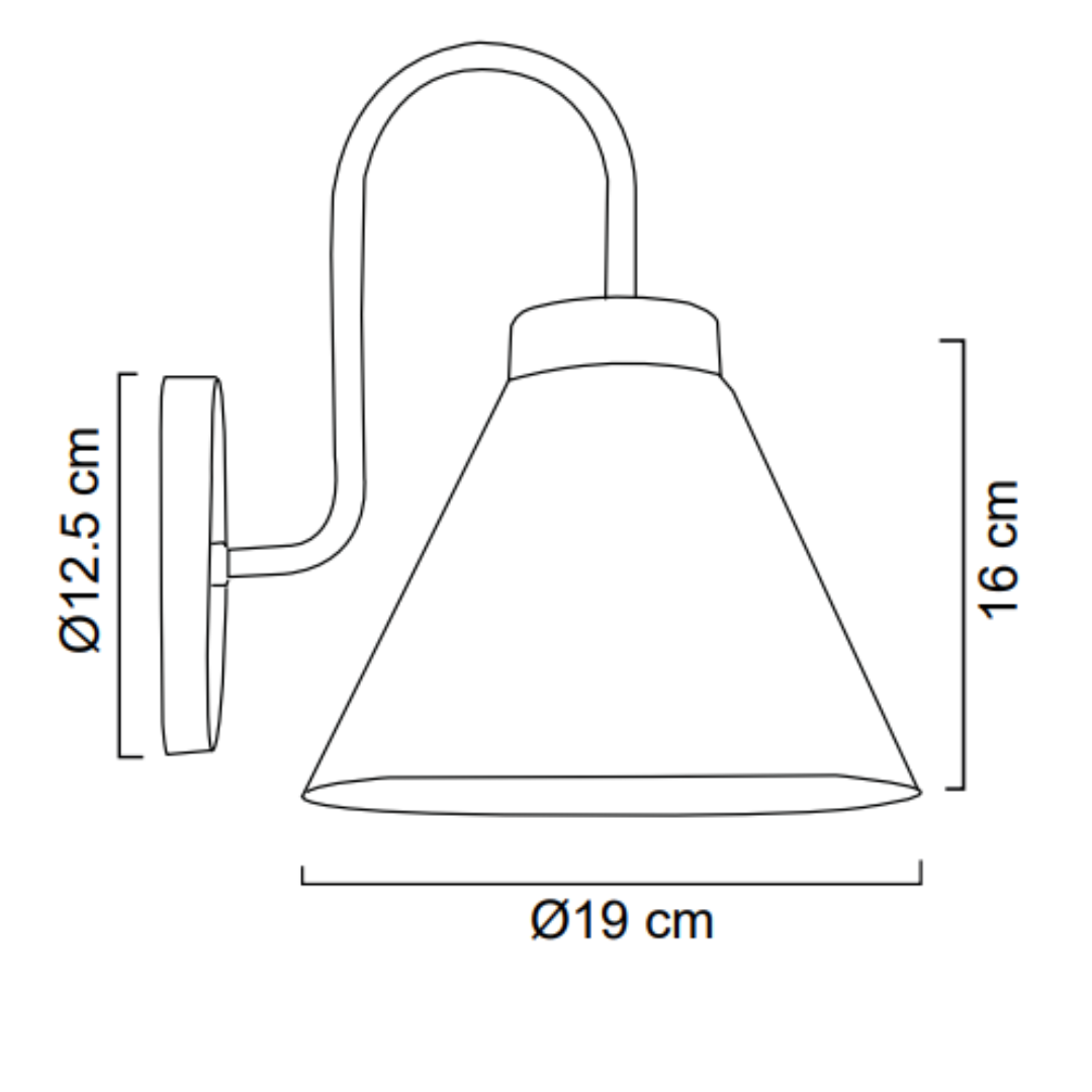 Lámpara de Pared Arbotante con Pantalla de Vidrio Soplado Degradado base negra - Maxxi