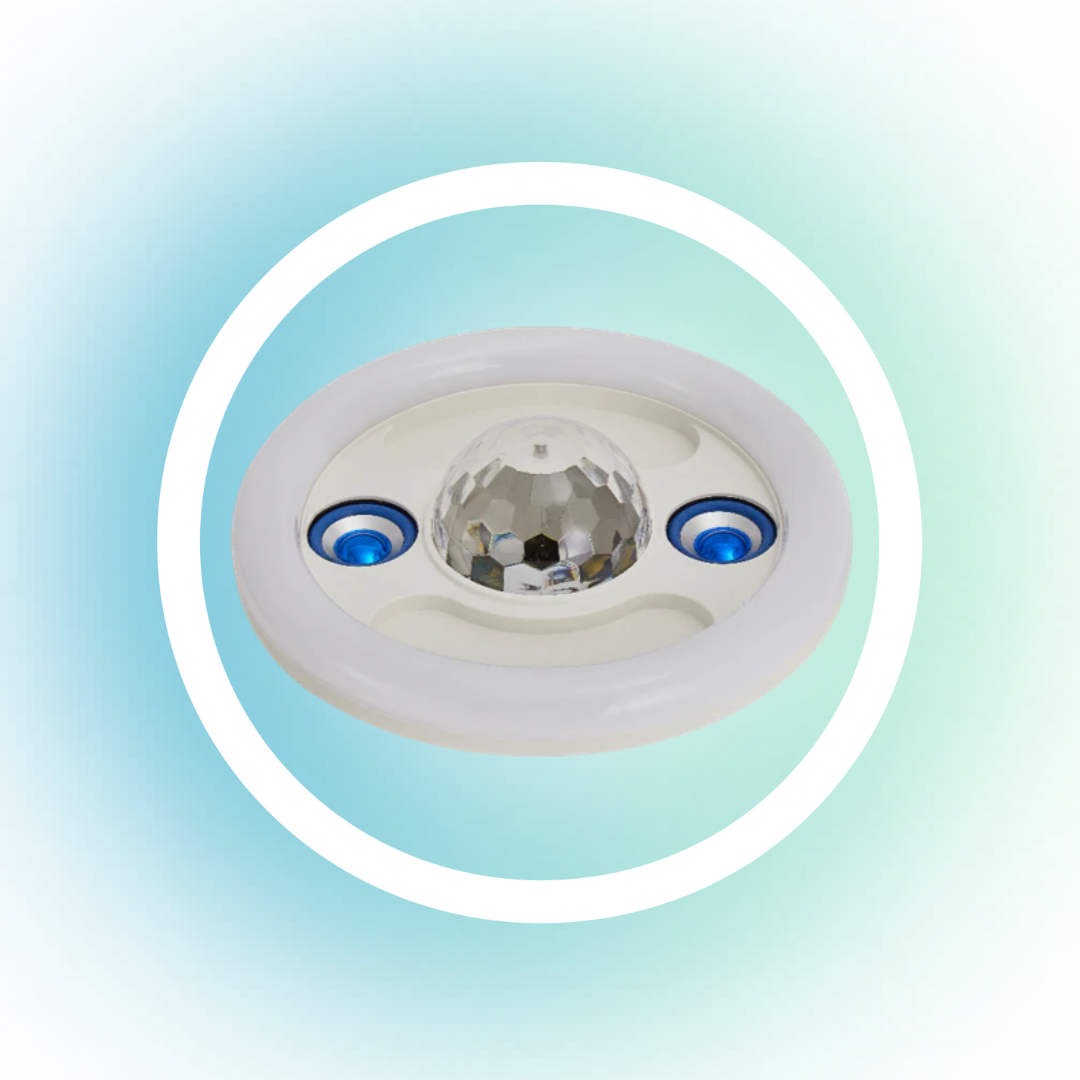 Lámpara LED RGB 36W E26 con Bocina Bluetooth Integrada y Luz Estrobo | Luz de Día 6500K, Control Remoto - LUMMI