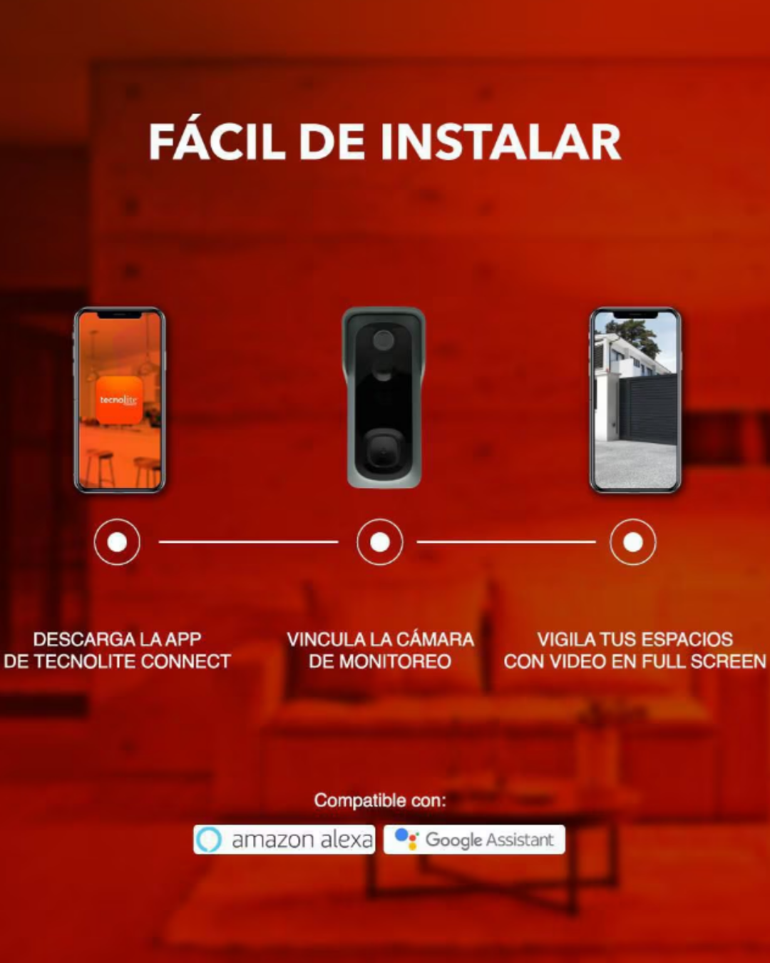 Video Timbre Inteligente WiFi – Tecnolite Connect   | Modelo DBEXT7SVCDTCW