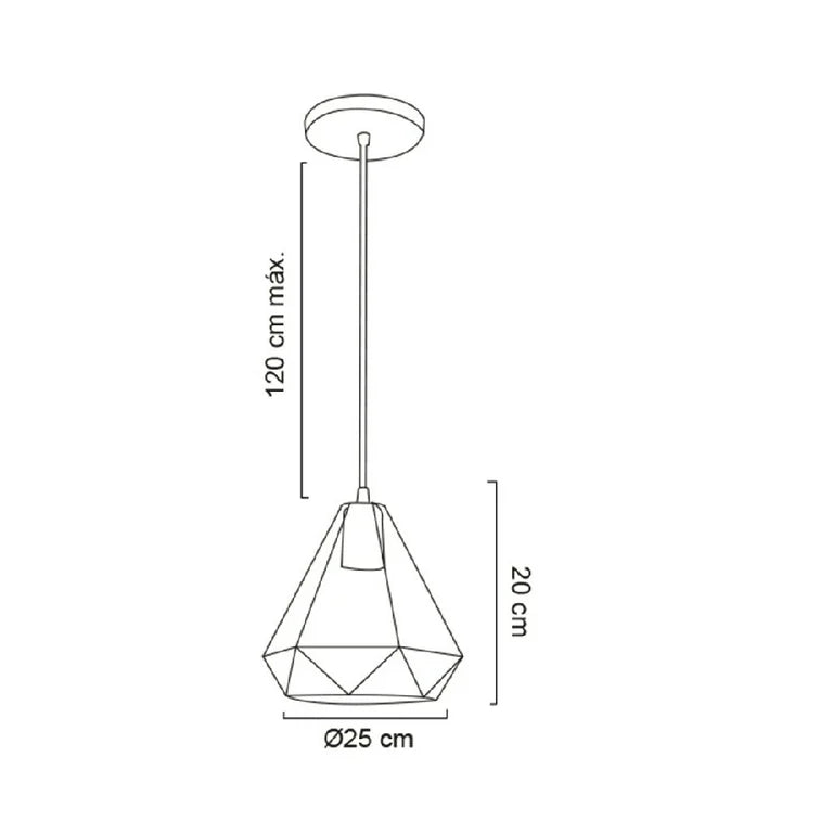 Lámpara Colgante Tipo Diamante en Cobre – MAXXI