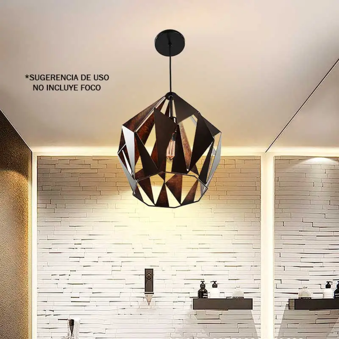 Lámpara de Techo Tipo Campana Negro con Interior Dorado – Modelo MX-CL7025/N/D | MAXXI