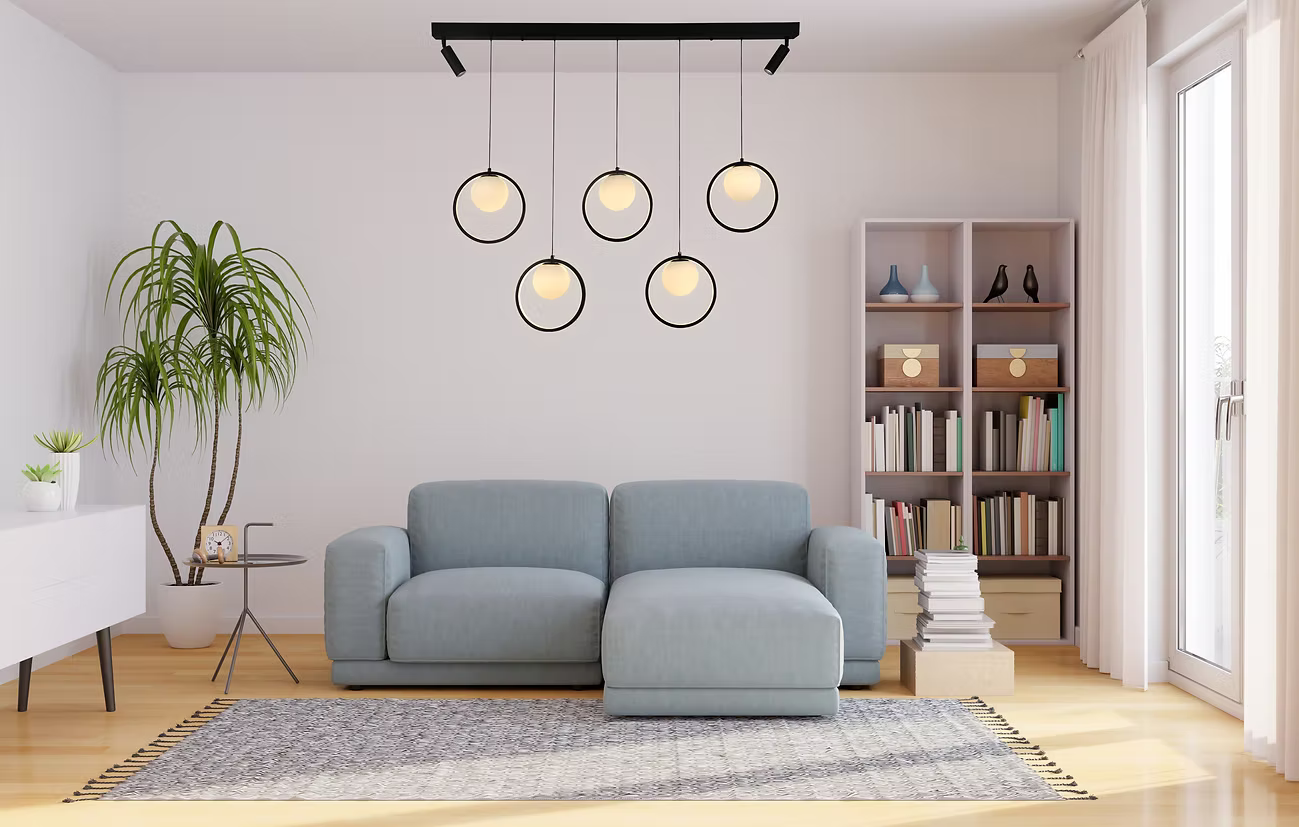 Lámpara Colgante LED de 7 Luces Negro, Control Remoto, 3 Tonos de Luz – Luxica