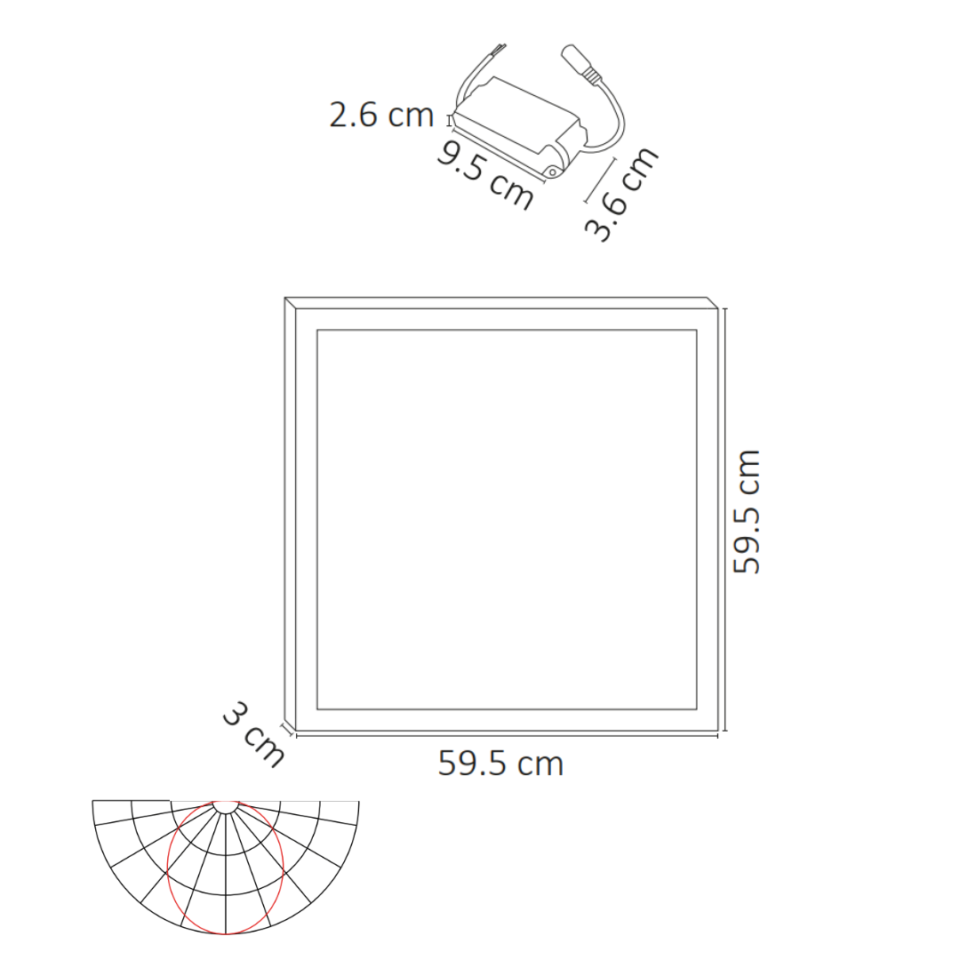 Panel Led Cuadrado 36W 6500K 60x60cm Empotrable para Interior- WINLED