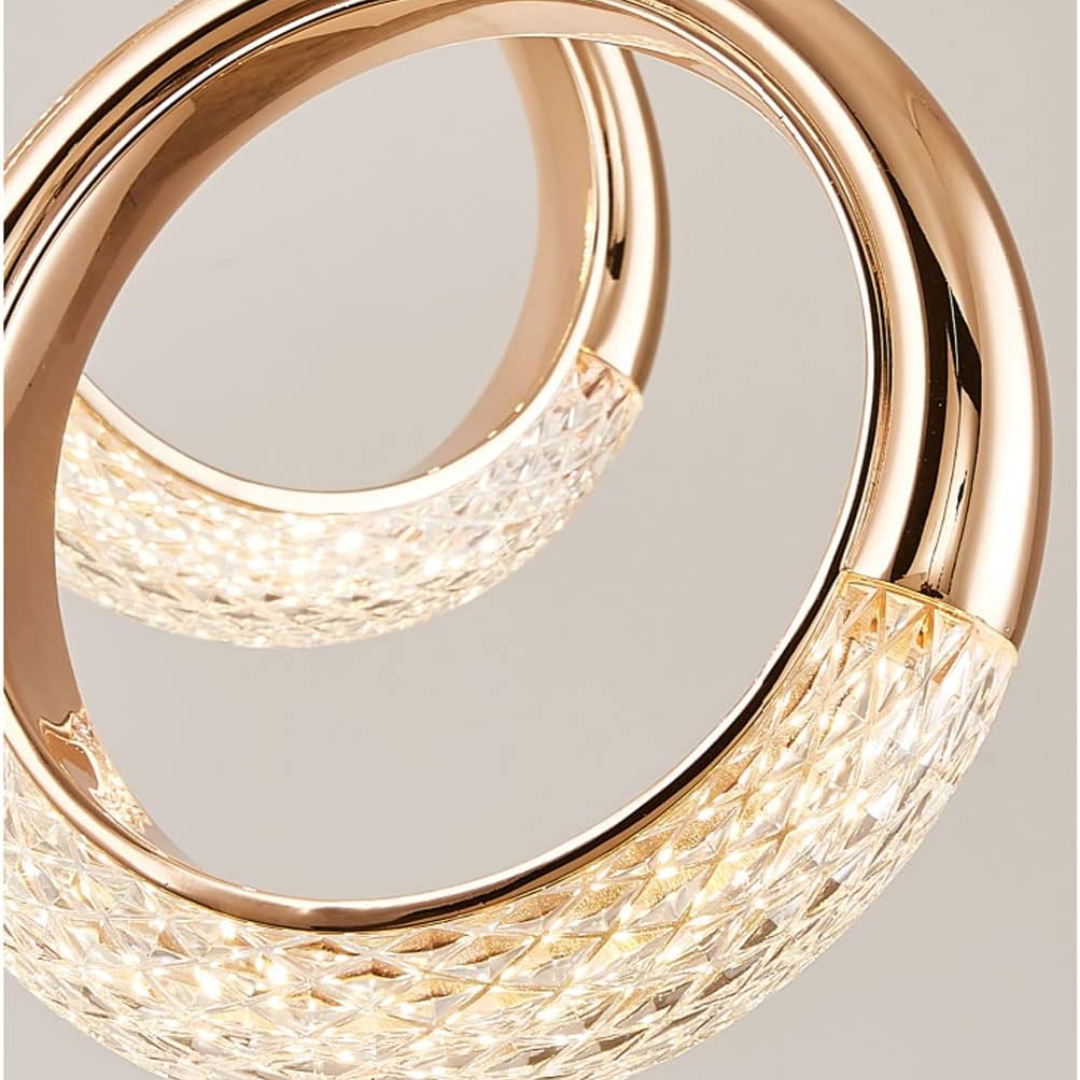 Lámpara LED Colgante Oro con Cristal 45W – 2G