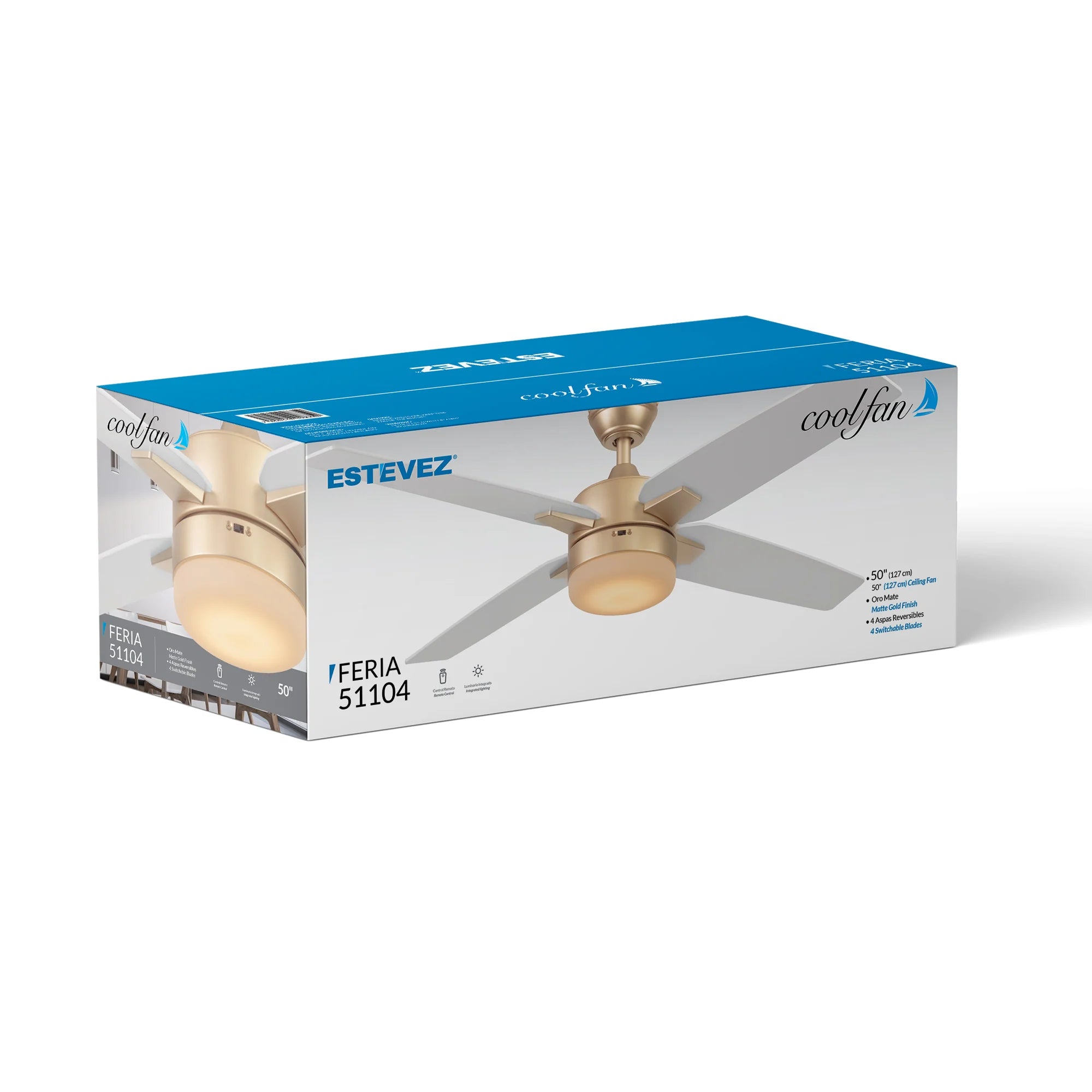 Ventilador de Techo Feria 50" con Luz 2 Vistas – Coolfan