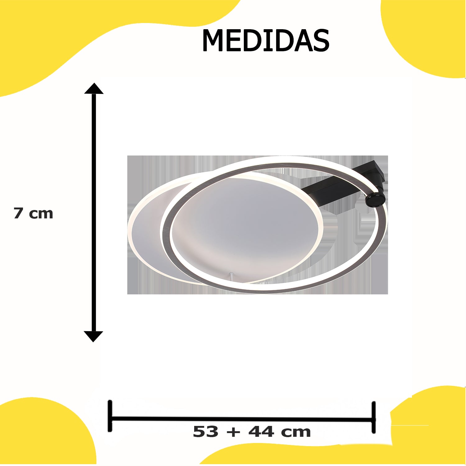 Lámpara LED de Techo Moderna con Control Remoto – Diseño Blanco y Negro | 54W | Luz Regulable en 3 Tonos (3000K-6000K)– 2G