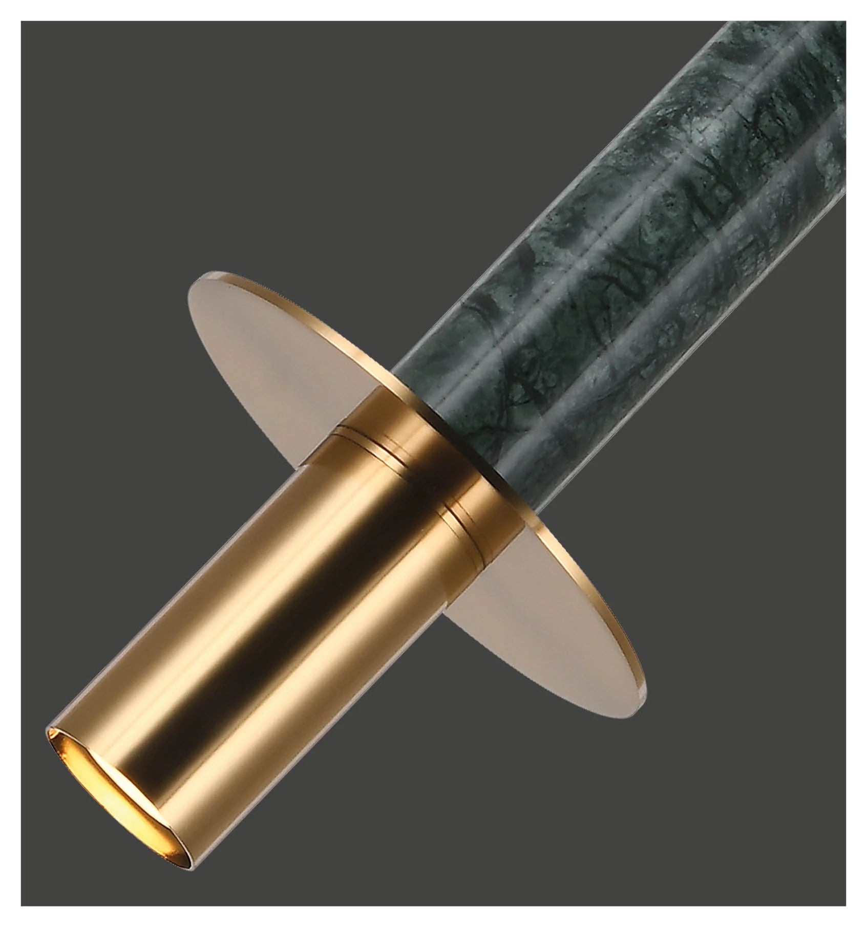 Lámpara Colgante MARINI con Pantalla Mármol Verde , LED GU10 3W 4000K , Acabado Dorado - 2G Iluminación