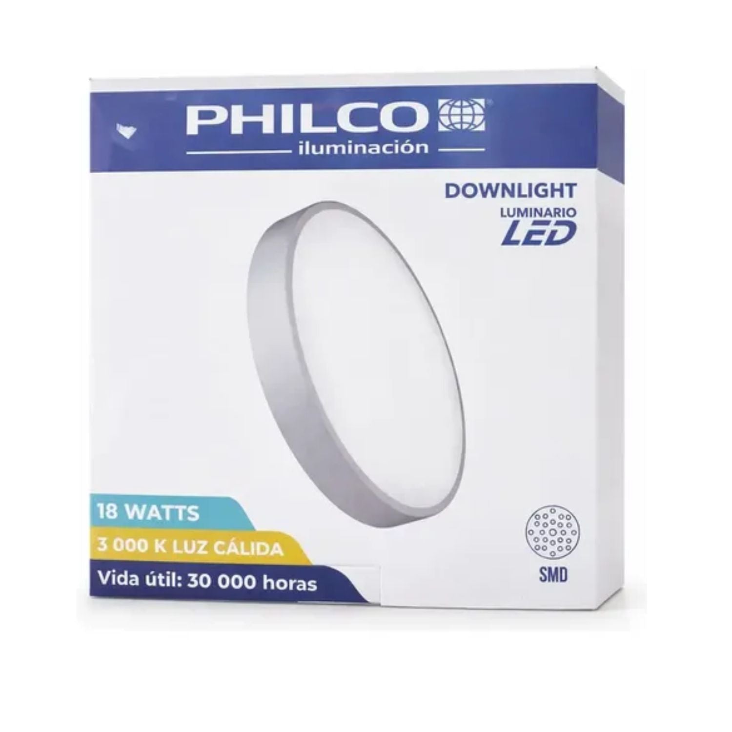 Lámpara Downlight LED Backlight para Sobreponer 18W 3000K Luz Cálida - PHILCO