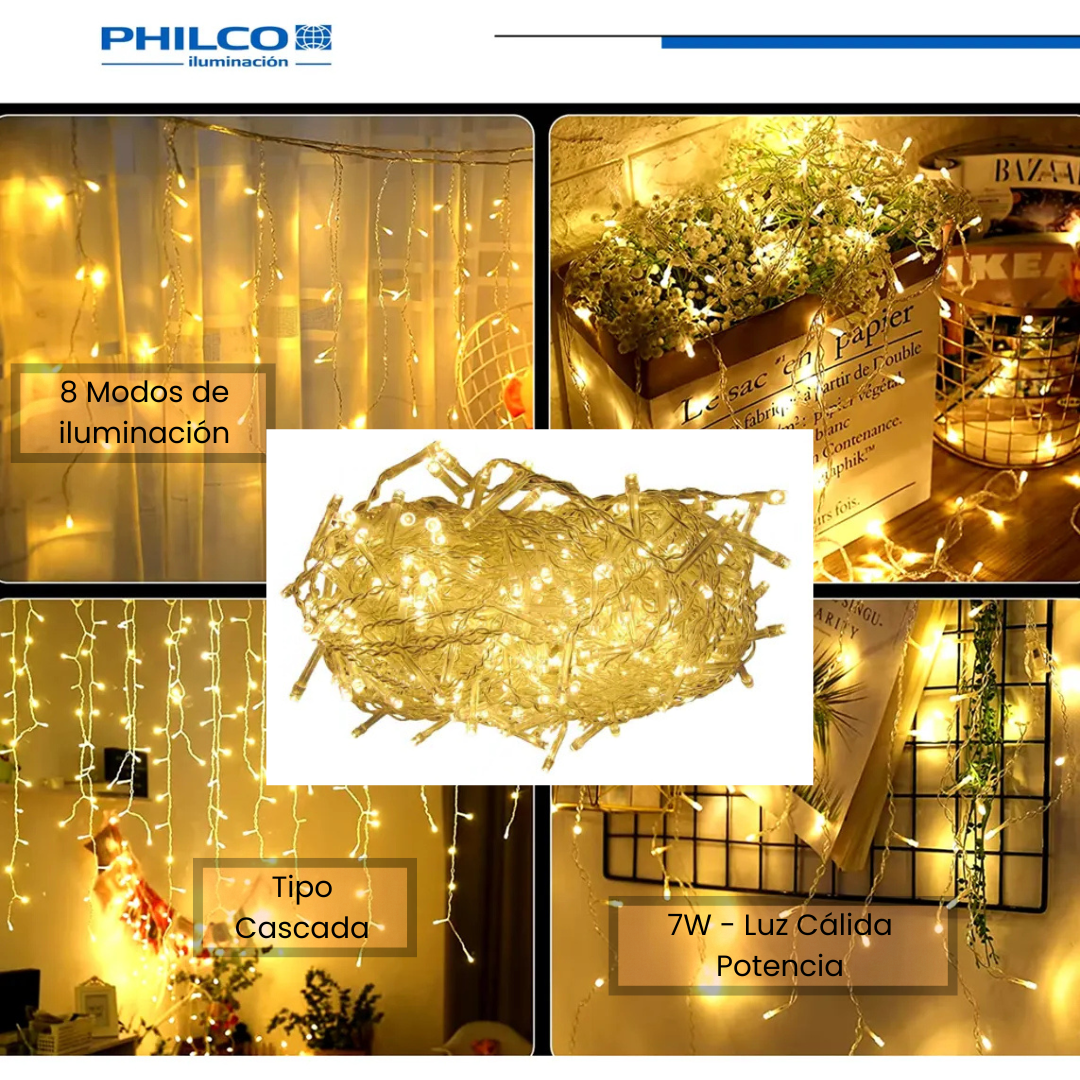 Serie Navideña LED Blanca Tipo Cascada –  PHILCO