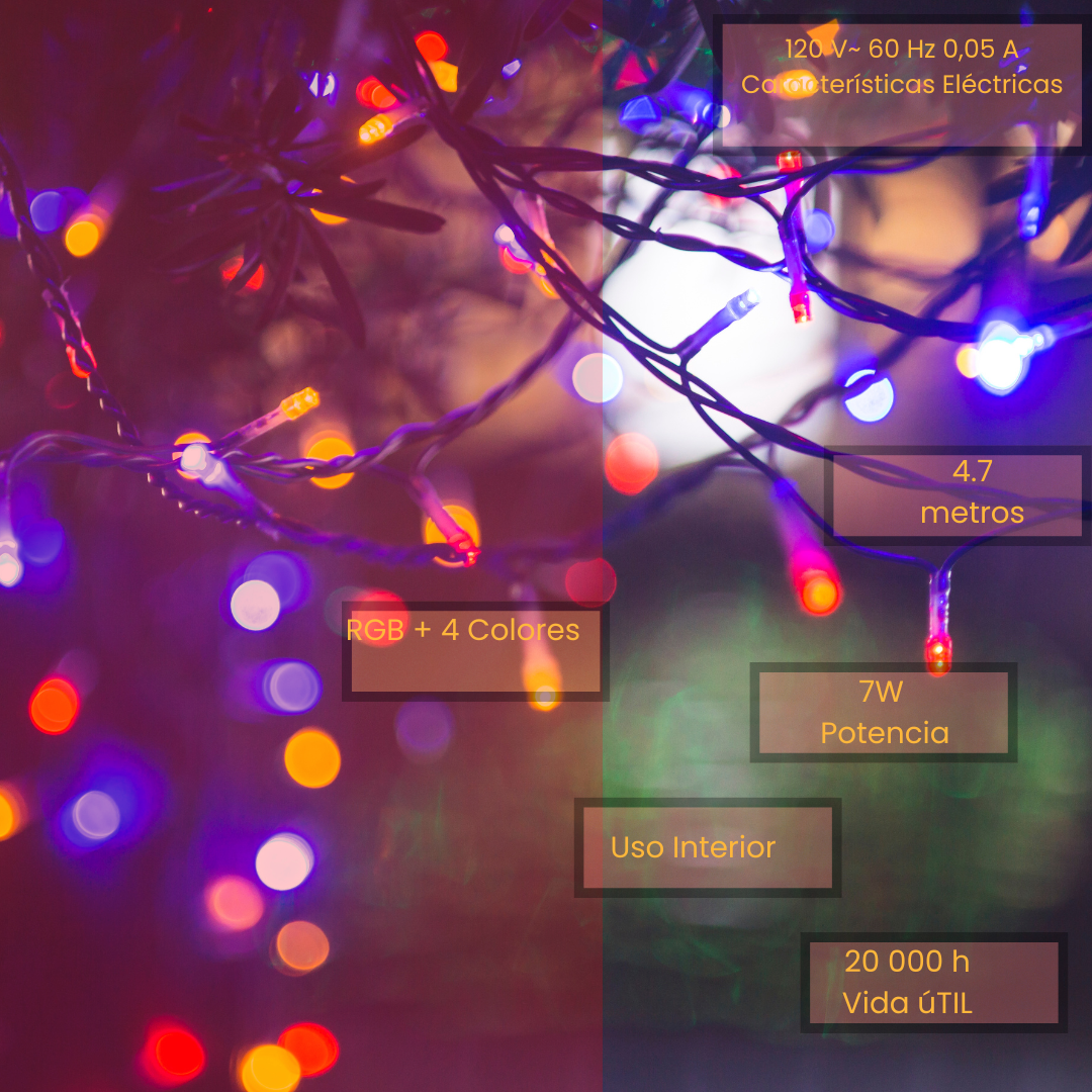 Serie de Navidad Tipo Cascada Luz RGB 4.7M 120V – PHILCO