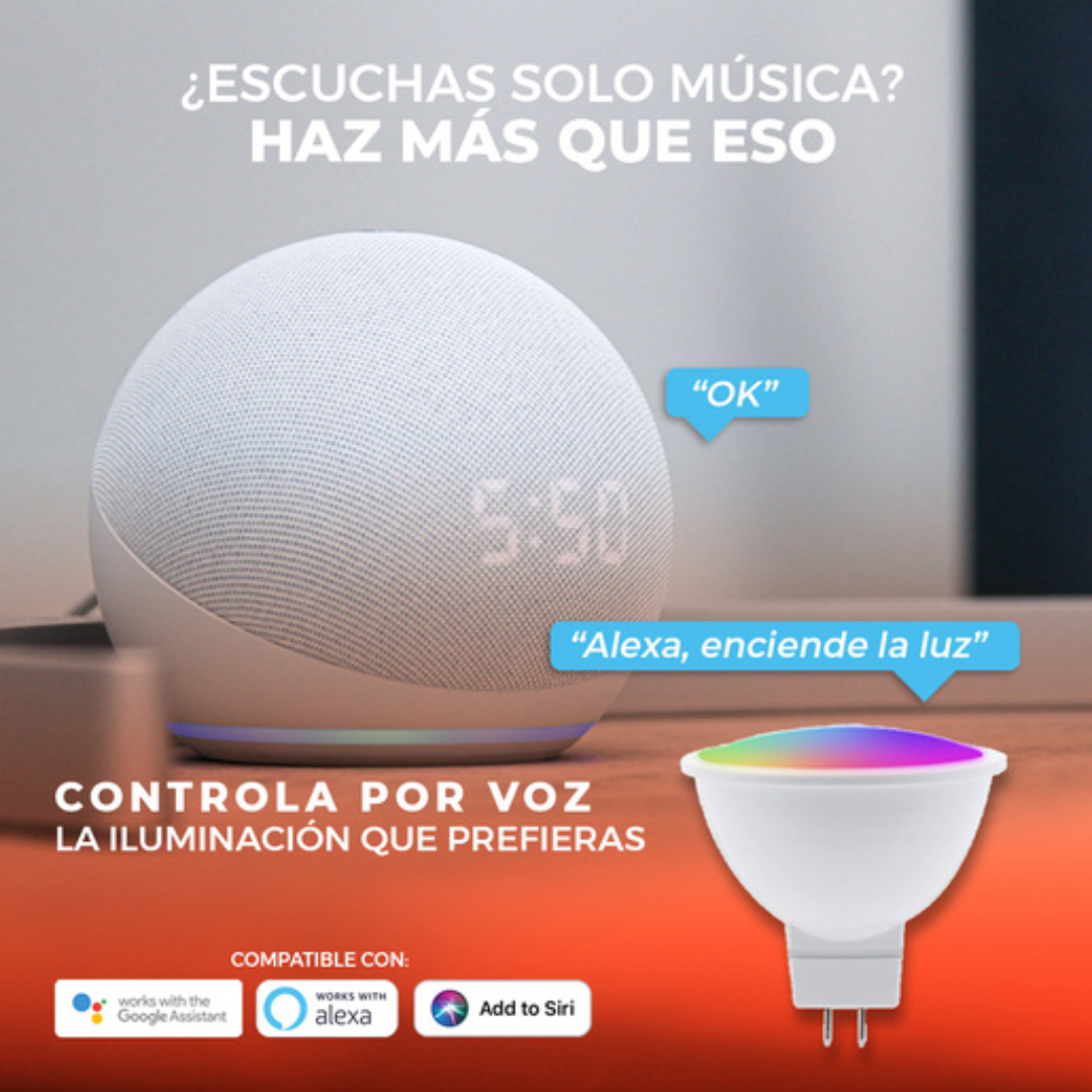 Foco LED MR16 de 5W RGB 127V CCT Ajustable Smart - Tecnolite Connect