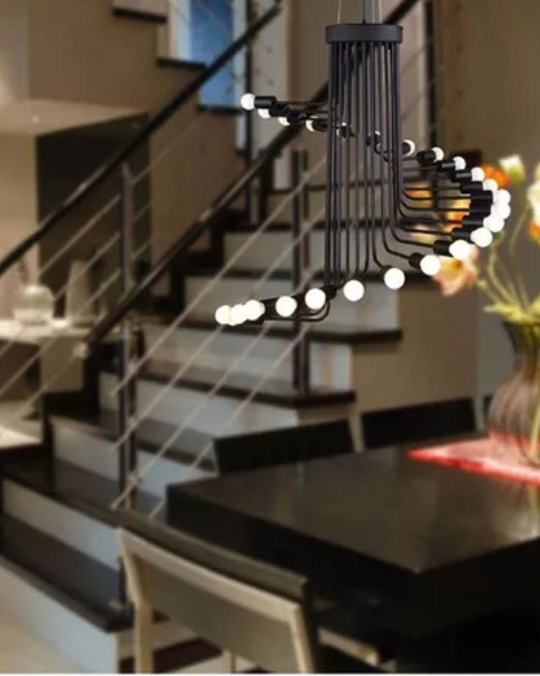 Lámpara Vintage Tipo Industrial En Espiral Para Techo Cev-26 E27 - NGR