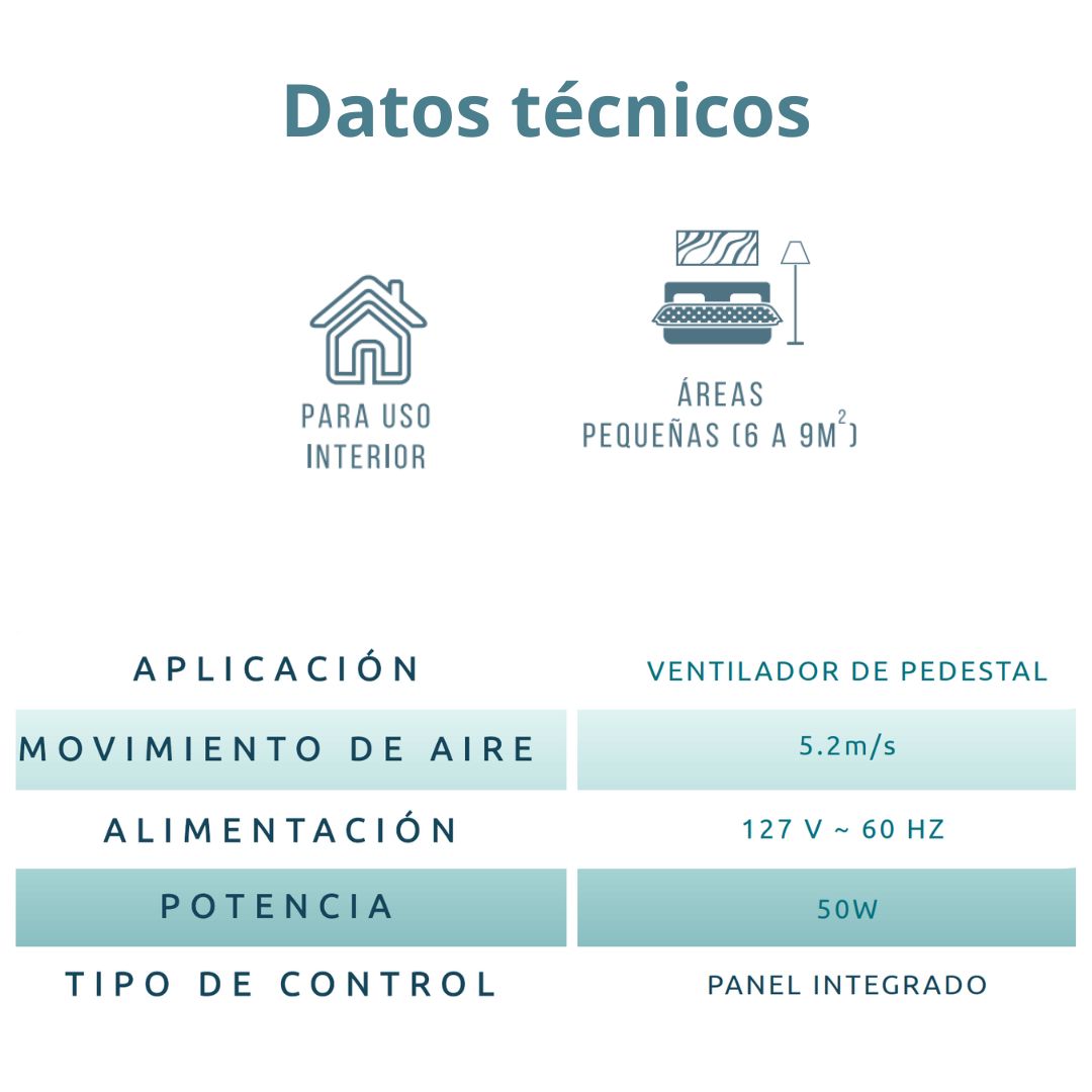 Ventilador de Pedestal Negro Ares 16" 5 Aspas – Masterfan