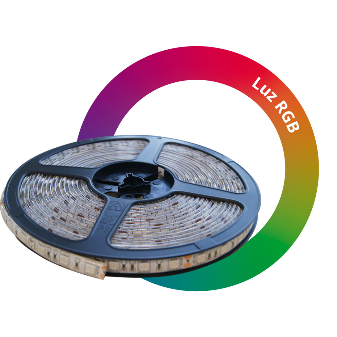 Tira LED RGB 5 Metros con Control Remoto 60 LEDs/m, IP65, Interior y Exterior –  Philco