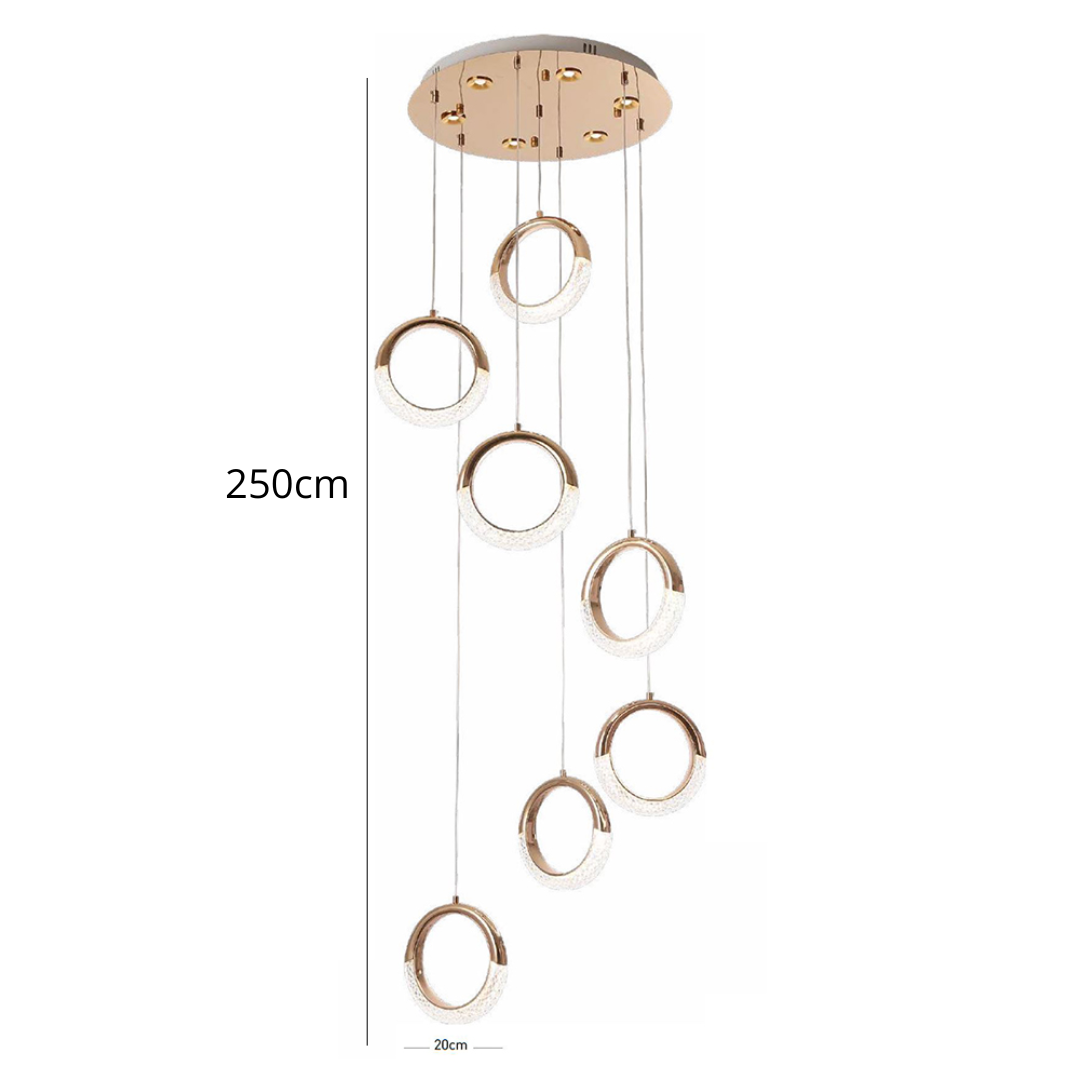 Lámpara LED Colgante Oro con Cristal 45W – 2G