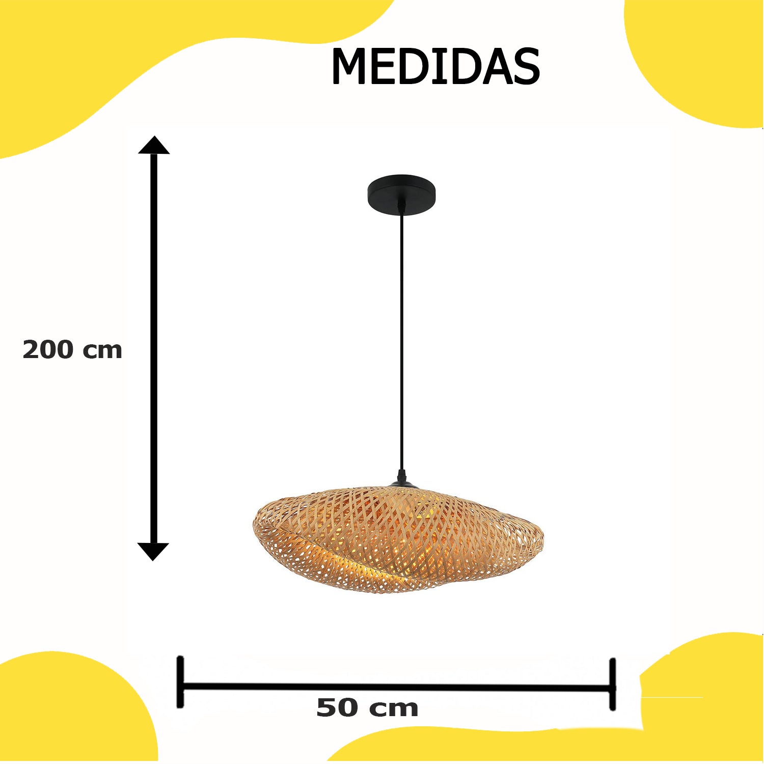 Lámpara Colgante Sombrero Bambú - 2G